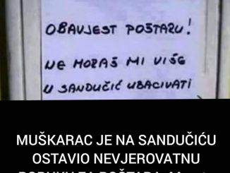 MUŠKARAC JE NA SANDUČIĆU OSTAVIO