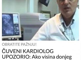 ČUVENI KARDIOLOG UPOZORIO:  Ako visina donjeg pritiska prelazi ovu vrijednost bliži se srčani udar