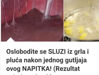 Oslobodite se SLUZI iz grla i pluća nakon jednog gutljaja ovog NAPITKA!