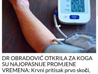 DR OBRADOVIĆ OTKRILA ZA KOGA SU NAJOPASNIJE PROMJENE VREMENA:  Krvni pritisak prvo skoči, POSTOJI 1 TRIK KOJI SVIMA POMAŽE