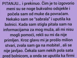 Muž mi je juče javio da ga voze sanitetom u bolnicu jer se povrijedio na poslu.