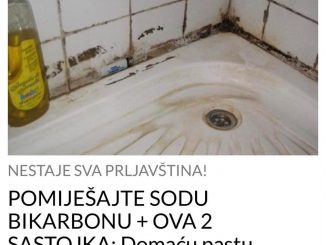 POMIJEŠAJTE SODU BIKARBONU + OVA 2 SASTOJKA:  Domaću pastu namažite po pločicama i sanitariji, KUPATILO ĆE BLISTATI